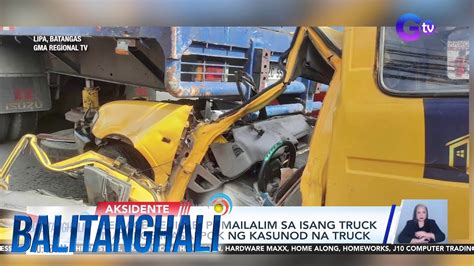 Isang service vehicle, nayupi matapos maipit ng dalawang truck.